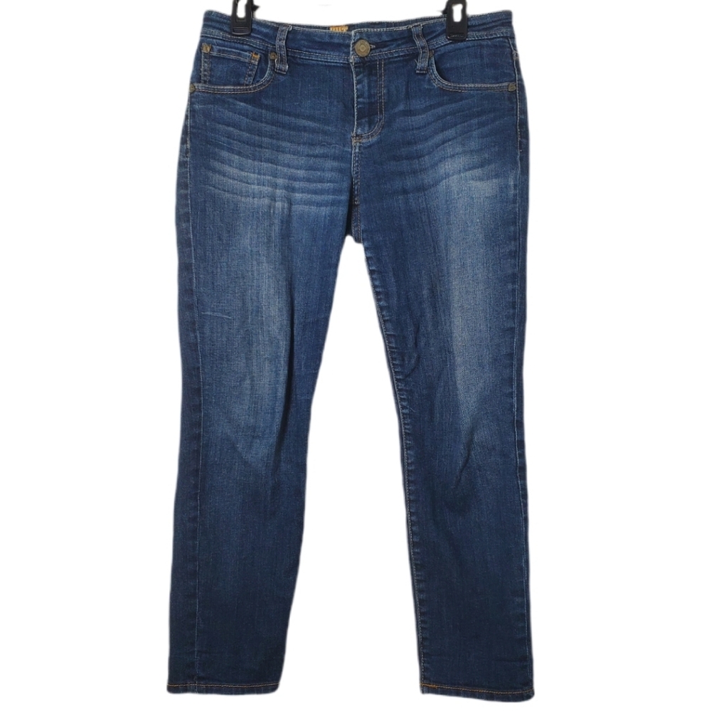 Kut From The Kloth Straight Leg Jeans Blue Stretch Denim Womens Size 6 Hemmed